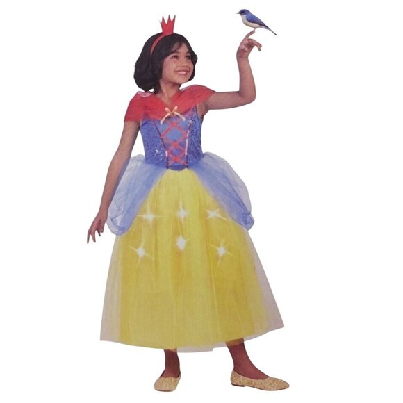 Girls S (6/6X) Fairytale Princess Light-Up Dress With Headband Halloween Costume - Picture 1 of 8
